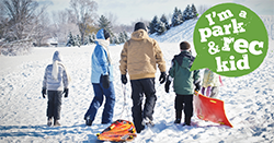 Park and Rec Kid Family Having Fun in the Snow