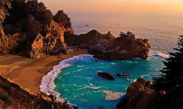 McWay Falls sunset at Big Sur, Julia Pfeiffer Burns State Park, California