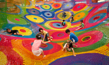 Knitted Wonder Space II in the Woods of Net Pavilion, Hakone Open-Air Museum, Japan