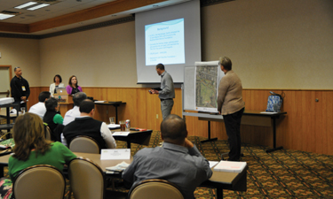 The Alpine Adventure Park design team makes their class presentation.