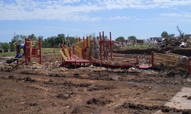 Veterans Memorial Park in Moore, Oklahoma, sustained EF4 damage during last month's tornado.