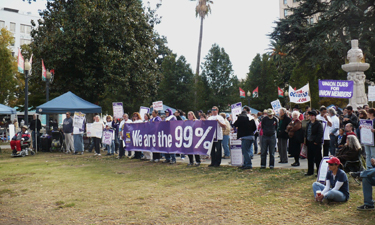 Are Occupiers in Sacramento permitted an exception to the park agency's closed after dark rule?