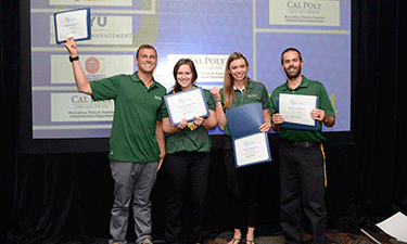 2014 Student Quiz Bowl winners (left to right): Josh Pighetti, Hayley De Carolis, Jennifer Kiesewetter and Team Captain Michael Higgins. 