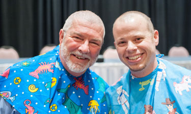 Roscoe Righter (left) and Gary Gates (right) sacrificed their locks for the cause. 