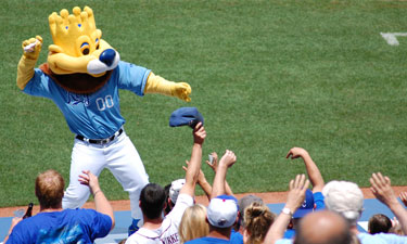 We know to keep our eye out for fly and foul balls at a baseball game, but what about flying food?