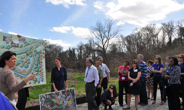 The future site of Proctor Park will be transformed with green infrastructure improvements to manage stormwater and provide a space for recreation and connecting with nature.