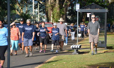 Participants enjoy the sunshine during one of Dr. David Sabgir’s Walk with a Doc events. Dr. Sabgir created the program in 2005 to encourage healthier behaviors in his patients.