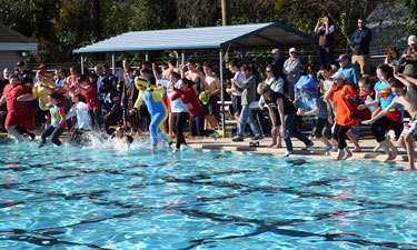 Chilly winter temps are no match for the dozens of Auburn, Alabama, residents who for the past four years have steeled themselves for a cold shock before participating in the annual Polar Plunge.